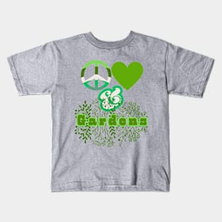 Peace, Love & Gardens - Pacific Northwest Style Kids T-Shirt